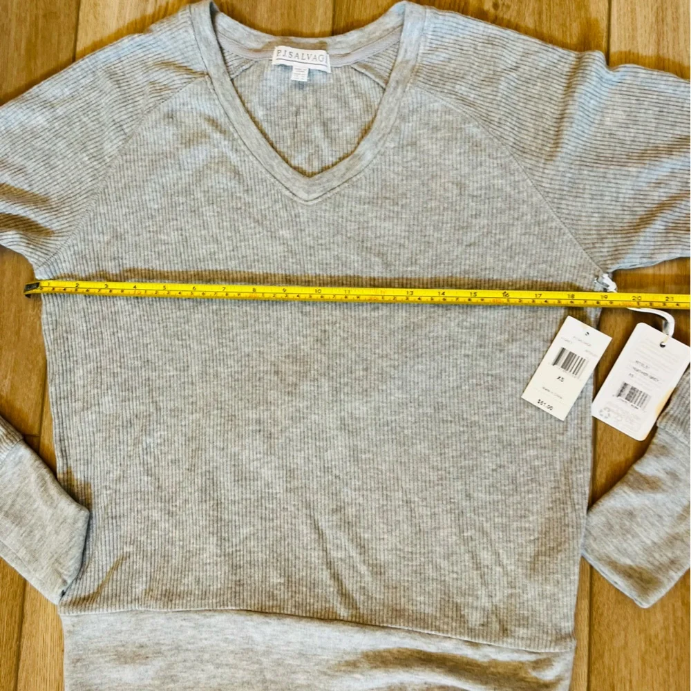 PJ Salvage Long Sleeve Ribbed Pajama Top